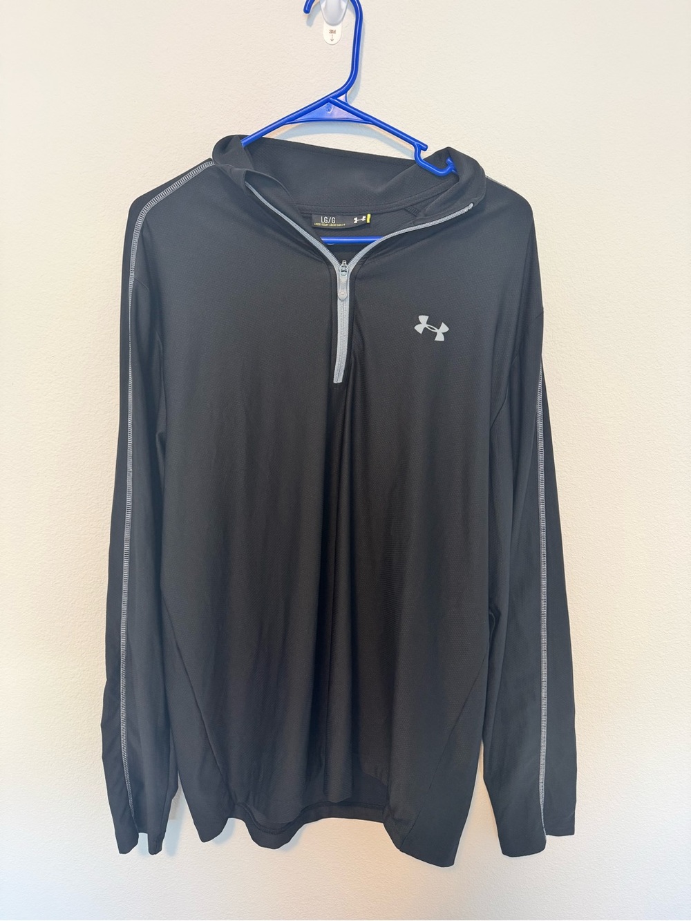 Under Armour Black Quarter-Zip Hooded Performance Pullover with Gray Accents